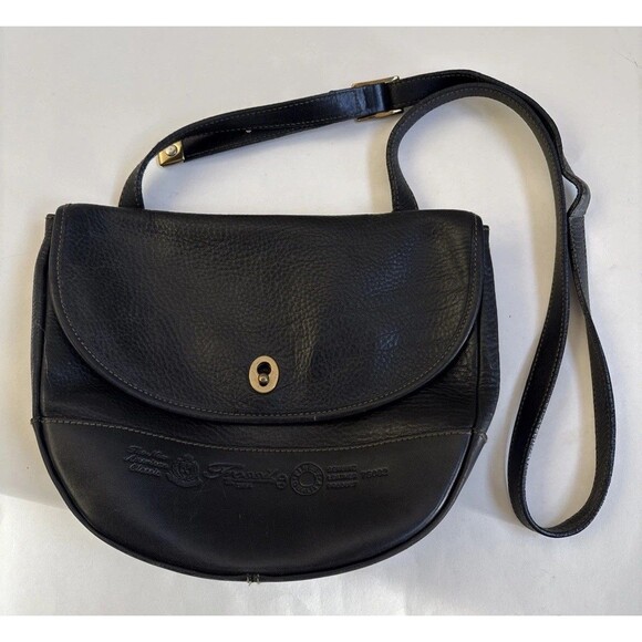 Fossil Black Leather Crossbody Messenger Bag - Picture 1 of 9